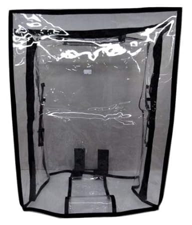 Torr-to Cover for All 20 American Tourister Soft Luggage Trolley, Transparent Protective Covers PVC Waterproof (20 Inches) - Black