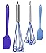 E4U Heat Resistant Stainless Steel Non-Stick Silicone Whisks, Cyclone (Pack of 2)