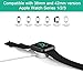 ADDSMILE Short Watch Charging Charger Cable Compatible for Apple Watch Series 1 2 3 38mm 42mm White(1 Foot/0.3 Meters)