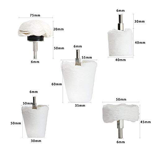 Medoon Polishing Pad Buffing Wheel Kit White Flannelette 5 Pack, Polisher Tools Fit for Metal Aluminum Stainless Steel Chrome Wood Plastic Ceramic Glass Woods Fabric Cotton Machine Jewelry etc - Thumbnail 4
