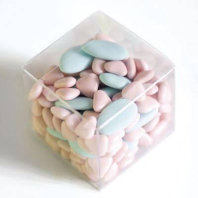 7cm Clear Cube Wedding Favour Boxes (Pk 10 flat packed, contents and decorations not included) by DIY Wedding Favours