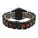 BEWELL Sytlish Bracelet Female Wrist Watch Light Black and Red Small Dial Round Quartz Wood Watches for Ladies