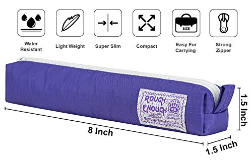 Rough Enough Small Slim Cool Pencil Case Pouch Pen Holder Organizer Bag for Teens Girls Boy Kids Adults with Zipper Stick Office Desk School Student Supplies Accessories Stationery Storage Business - Thumbnail 6