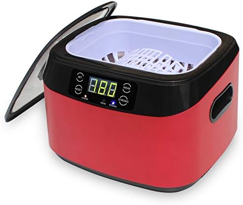Washing Machine 1.2L Ultrasonic Cleaner Professional Digital LCD Timer with Watch Holder, for Cleaning Eyeglasses, Watches, Dentures, Fruits Fauay