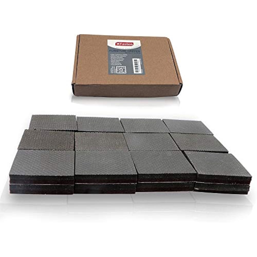 Nonslip Adhesive Furniture Gripper Pads, Square 2Inch, 24Pack
