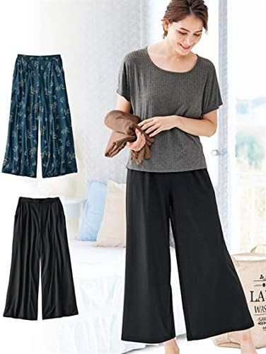 Nissen ニッセン パジャマ ルームウェアボトムス 大きいサイズ ルームウェア ウエスト楽ちんワイドパンツ2枚組 薄手素材 マディア