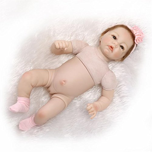 NPK Collection Reborn Baby Doll realistic baby dollsVinyl Silicone Babies 21 inch Doll Newborn real baby doll Life Like Reborn Pink Girl Pacifier Doll