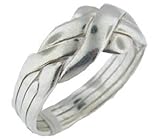 .925 Sterling Silver 4 Piece Interlocking Puzzle Band Ring