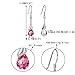 EVER FAITH 925 Sterling Silver CZ Elegant Teardrop Chandelier Hook Dangle Earrings Pink Adorned with Swarovski crystals