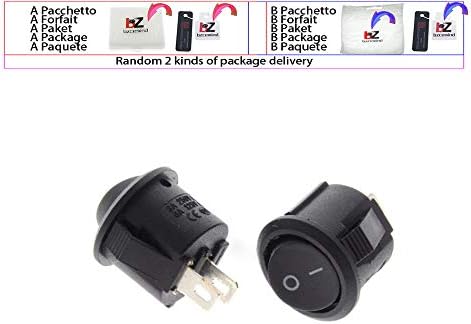bzcemind 10Pcs 16mm Diameter Small Round Boat Rocker Switches Black Mini Round Black White Red 2 Pin ON-OFF Rocker Switch,Black 10PCS