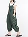 Mordenmiss Women's Baggy Bib Overalls Denim Cotton Harem Wide Leg Jumpsuits Style 6 Green