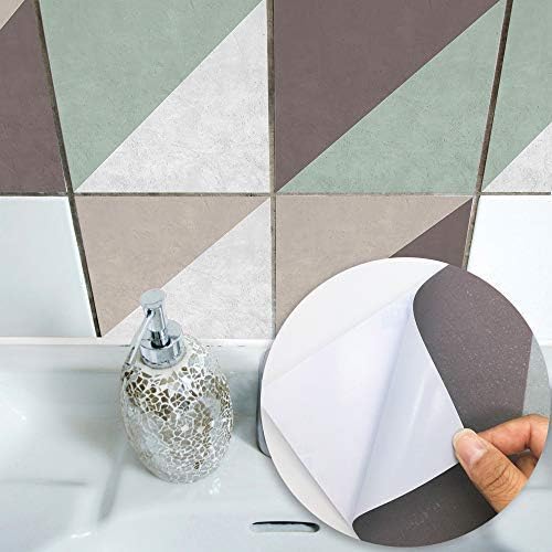 Wall Stickers Removable Wallpaper Tile Sticker Self-Adhesive Square Waterproof Oil-Proof Anti-Skid Tiles DIY Vinyl Wall Art for Bedroom Kitchen Bathroom Artwork Wall Murals (Lattice,6 * 6 inch*10 PC)