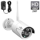 Hiseeu 2MP 1080P Security Camera,Waterproof Outdoor Indoor 3.6mm Lens IP Cut Day&Night Vision with Power Adapter Compatible with Hiseeu 8ch Camera System(White)