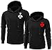 MissBloom King & Queen Matching Couple Hoodie His & Hers Hoodies, 1 PC (King, M)