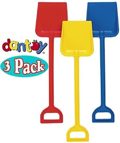 Dantoy Super Sand & Dirt Red, Blue & Yellow Shovels Gift Set Bundle - 3 Pack