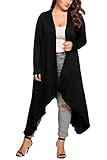 Opino Womens Long Sleeve Asymmetric Drape Open Front Cardigan Sweater Plus Size