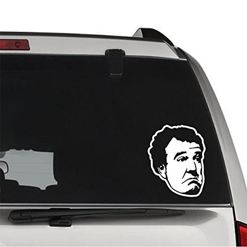 GottaLoveStickerz Top Gear Jeremy Clarkson Face Permanent Vinyl Decal Sticker for Laptop Tablet Helmet Windows Wall Decor Car Truck Motorcycle - Size (05 Inch / 13 cm Tall) - Color (Gloss White)