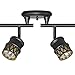 Globe Electric Bar, Finish, Champagne Glass Shades, 6X GU10 50W Bulbs Included, 59086 Kearney 6 Foldable Track Lighting, Oil Rubbed Bronze (Renewed)