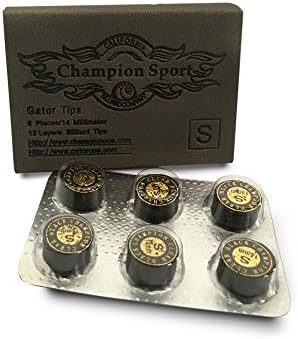 6 X Champion Sport Gator Pool Layer Cue Tips for Billiard Pool Cue Stick (6 pieces/box) (Soft)