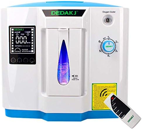 Vogvigo AC 220V Oxygen Concentrator, 1-6Liter/min Adjustable Oxuygen Machine Humidifiers - Blue, DDT-1B