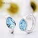 T400 Jewelers 925 Sterling Silver Water Drop Earrings Made with Swarovski Crystals,Blue Hoop Jewelry Kids Love Gift
