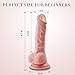 Realistic Ultra-Soft Dildo for Beginners with Flared Suction Cup Base for Hands-Free Play, PALOQUETH Flexible Dildo with Curved Shaft and Balls for Vaginal G-spot and Anal Prostate Play 6.7 Inch