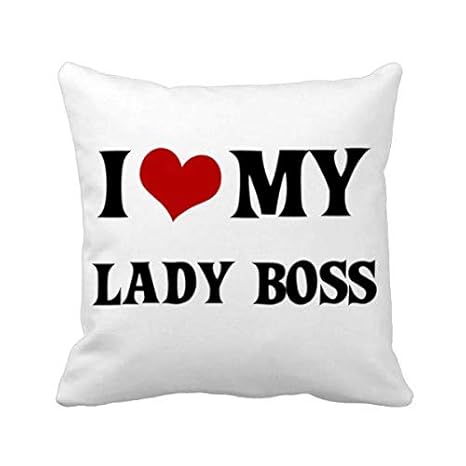Amazon Com I Love My Lady Boss Decorative Square Throw Pillow 18