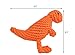 PUPTECK Dog Cotton Rope Toy Puppy Pet Tough Durable Chew Toys for Small or Medium Dogs Biting (Orange Dinosaur)