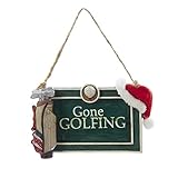 Santa Gone Golfing Green Sign Christmas Holiday Ornament