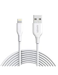Cable de carga Anker Powerline (10 pies), cable certificado por Apple MFi, para teléfonos iPhone 6S 6S Plus 6 6 Plus 5S 5, iPad mini 4 3 2, iPad Pro Air 2., Blanco