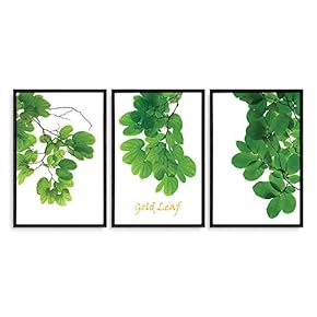 3 Piece Framed Canvas Wall Art for Living Room, Bedroom Green Plants Theme Canvas Prints for Home Decoration Ready to Hang - 16"x24"x3 Panels