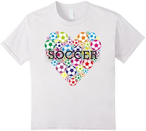 Kids Soccer T Shirt I Love Heart Soccer Football tees 10 White