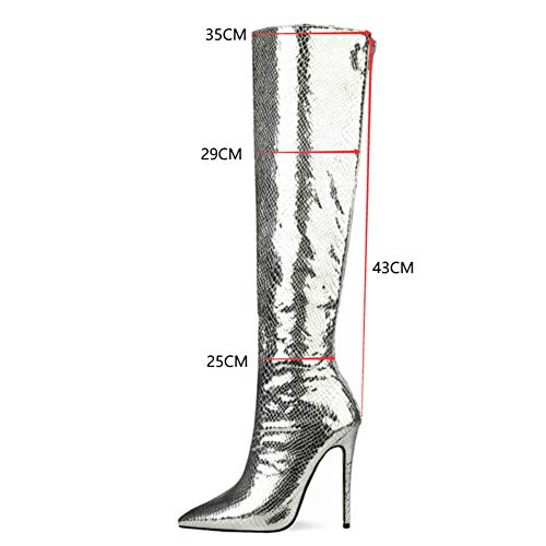 41M%2BdyNV%2BeL Invierno Botas sobre La Rodilla, La Astilla De Piel De Serpiente Punta Estrecha Cremallera Estilete Atractivo Botas… Invierno Botas sobre La Rodilla, La Astilla De Piel De Serpiente Punta Estrecha Cremallera Estilete Atractivo Botas… - Imagen 5