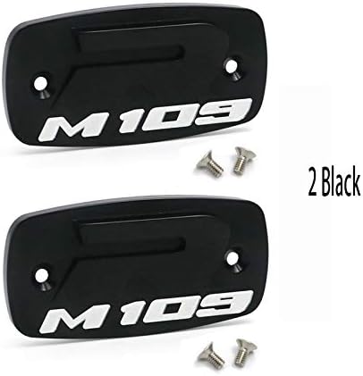 2 Piece Aluminum Motorcycle Front Brake Fluid Reservoir Lip Cover Cap For Suzuki Boulevard M109R 2007-2017 M109 R Boulevard (2 Black)
