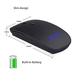 ROYSC Silent buttons Ultra-thin 2.4GHz Wireless Rechargeable Mouse Built-in 550mAh Battery for PC Computer Notebook with Nano Receiver