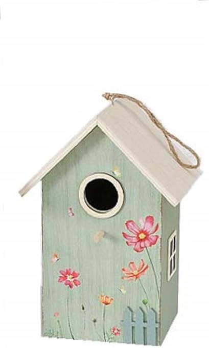 Casajame Holz Vogelhaus Fur Balkon Und Garten Nistkasten Haus Fur Vogel Vogelhauschen Vogelvilla Grun Deko 15x12x22cm Einwalomkine