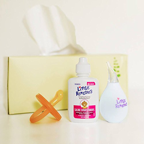 Little Remedies Stuffy Nose Kit | Saline Spray/Drops & Aspirator | 0.5 FL OZ