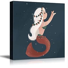 NWT Canvas Wall Art Cartoon Beautiful Mermaid Painting...