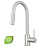 Bellevue Kitchen Faucet by Pacific Bay (Brushed Satin Nickel) - Features an In Line Pull Down Sprayer with Multiple Spray Functions and an Eco Friendly Water and Energy Saver - New 2018 Model