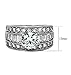 FlameReflection Stainless Steel White Round Cut Cubic Zirconia Wide Engagement Ring Women Size 5-10 SPJ