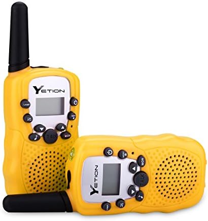YETION Walkie Talkies Kids Toy Two Pack 22 Channel Two Way Radios UHF Long Range Built-in Microphone for Kids Aged 3-12 Years(Yellow)