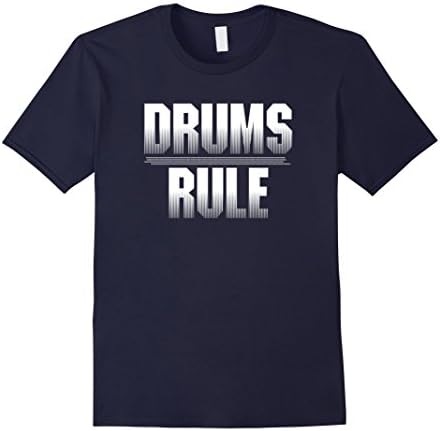 Men's Drums Rule White Text Musical Instrument T-Shirt XL Navy