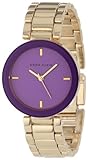 Anne Klein Women’s AK/1290PRGB Purple Crystal Gold-Tone Bracelet Watch, Watch Central