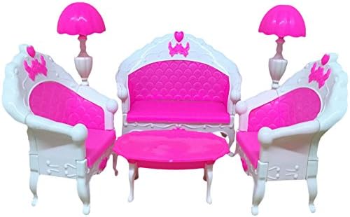 Dollhouse Furniture VFclar E-TING Mini Dollhouse Furniture Living Room Set Table and Chair for Barbie Dolls