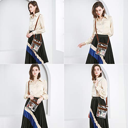 YanHao Clear Purse Fashion NCAA PGA NFL Stadium Approved Clear Bag Crossbody Transparent Bag with Tassel