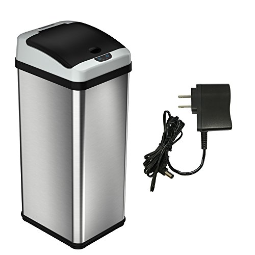 iTouchless Deodorizer Automatic Sensor Touchless Stainless Steel Trash Can (Limited Platinum Edition With AC Adapter)