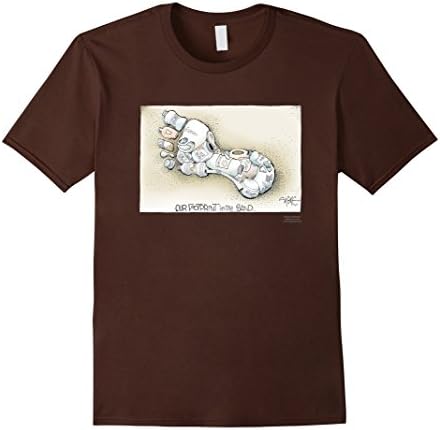 Mens Signe Wilkinson: Carbon Footprint in the Sand T-Shirt 3XL Brown
