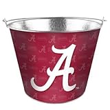 NCAA Alabama Metal Beer Bucket with Tonal Wrap Graphics | Crimson Tide Ice Bucket
