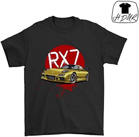 HDUR Hip-Hop Mazda RX-7 JDM Rotary Tuner Unisex Graphic Tee Shirt T-Shirt-Large