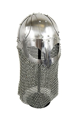 Viking Ocular Helm with Chainmail Camail - 16 Gauge Steel